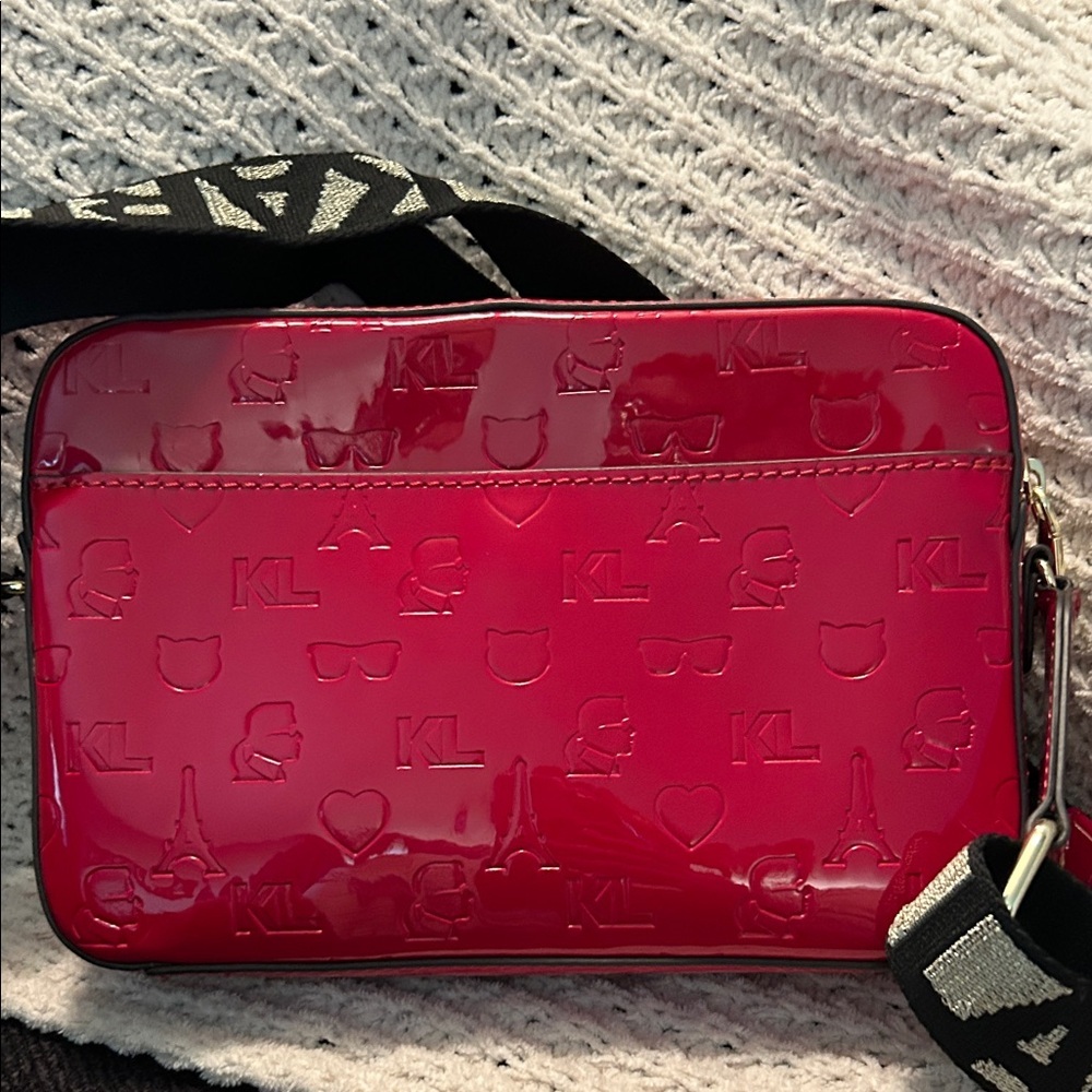 Karl Lagerfeld Glossy Red Crossbody Bag - Picture 4 of 6